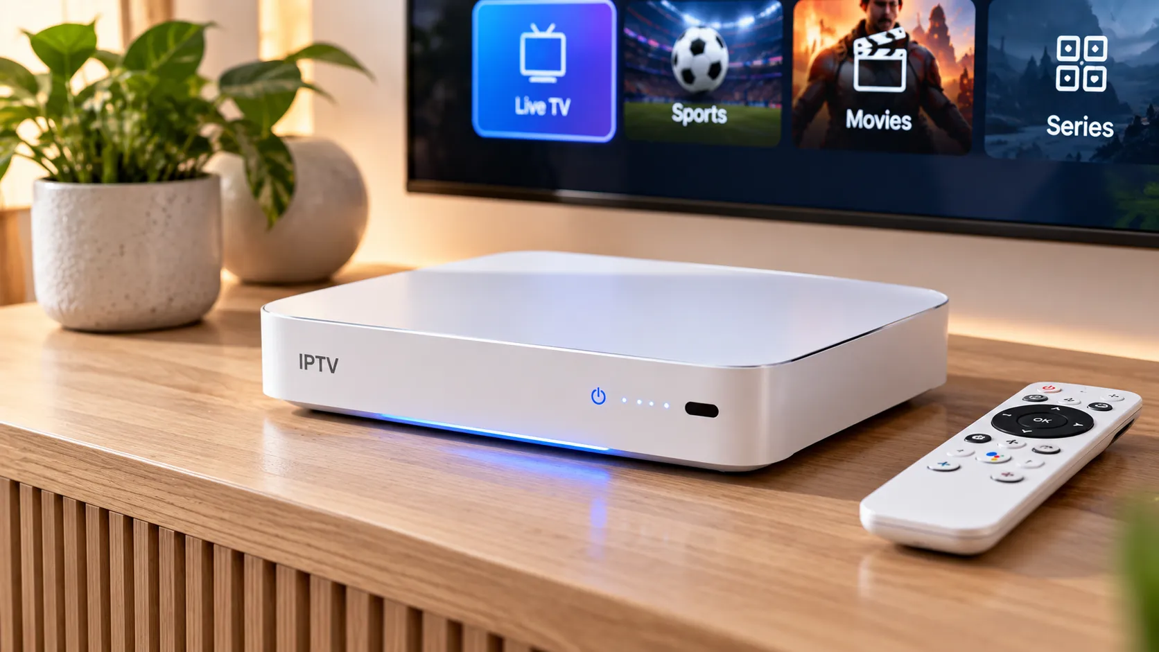 IPTV-Player TiviMate auf einem Android TV Gerät mit EPG-Kanalübersicht