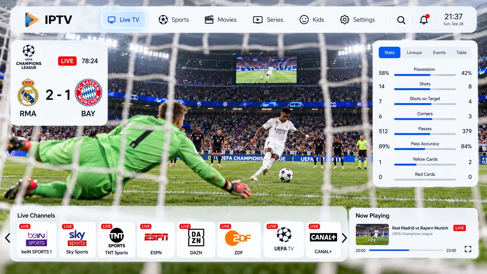 IPTV-Player auf einem iPhone und iPad